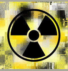 Nuclear Radiation Symbol On Grunge Wall