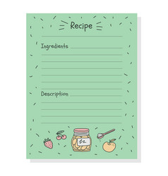 Recipe Notebook Sheet Template With List