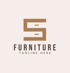 Letter S With Wooden Furniture Concept Logo