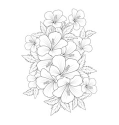 Rose Of Sharon Flower Doodle Line Art Coloring