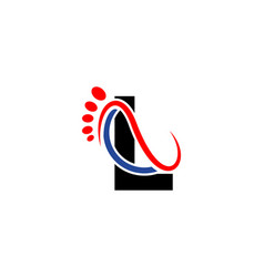 Letter L Foot Logo Design Template