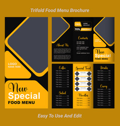 Trifold Food Menu Exclusive Template Design