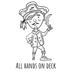 Armed Pirate All Hands On Deck Cartoon Bundle