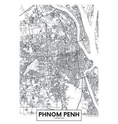 City Map Phnom Penh Urban Planning Travel Poster