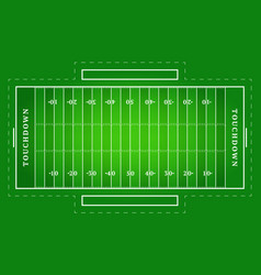 Flat Green American Football Field Top View