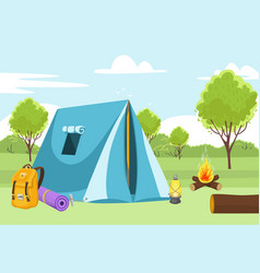 Summer Nature With Tent Camp