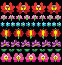 Hungarian Folk Art Seamless Floral Pattern