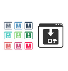 Black Online App Delivery Tracking Icon Isolated