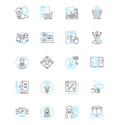 Campaign And Strategy Linear Icons Set Plan Goal