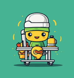 Cute Cartoon Construction Worker Character Flat