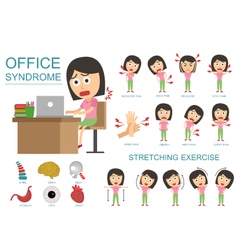 office syndrome stretch vector images 25 exercise in office
