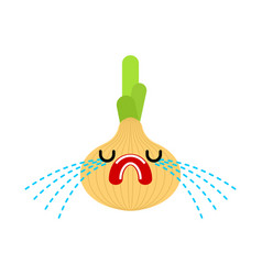 Onion Crying Isolated Sad Vegetable Cartoon