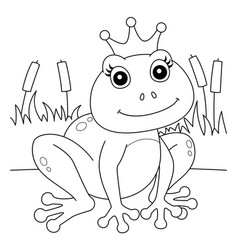 Frog With A Crown Coloring Page For Kids