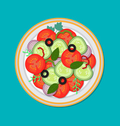 Plate With Salad Top View