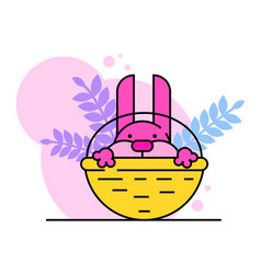 Cute Rabbit Character Sitting Cart Easter Bunny