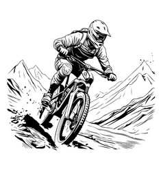 Mountain Biker On A Bike In Black