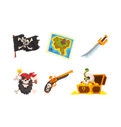 Pirate Skull Gun Treasure Chest Sword Map