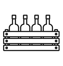 Wood Box Wine Bottle Icon Outline Style