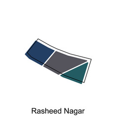 Map Of Rasheed Nagar City Modern Outline High