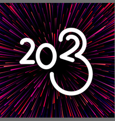 2023 Sign On Purple Fireworks Background