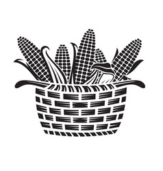 Basket With Corn Cobs