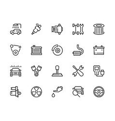 Car Service Line Icons Isolated Icon