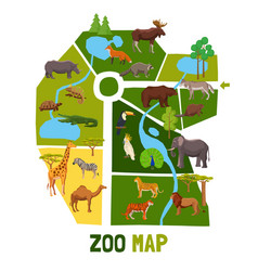 Cartoon Zoo Map With Animals