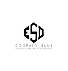 Esd Letter Logo Design With Polygon Shape