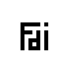 Letter F D I Square Geometric Symbol Simple Logo