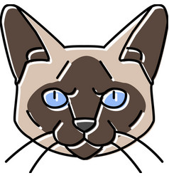 Siamese Cat Cute Pet Color Icon