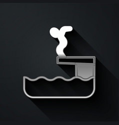 Silver Swimmer Diving Into Pool Icon Isolated