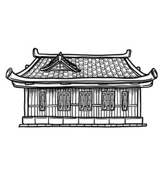 Asian House On White Background