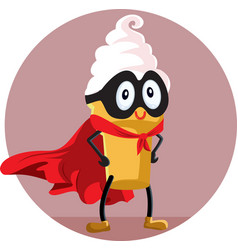 Superhero Ice Cream Mascot Character Wearing A