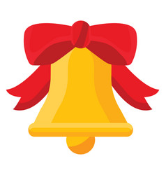 Bell With Red Bow On A White Background