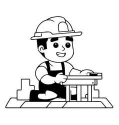 Carpenter Boy Working In Construction Site