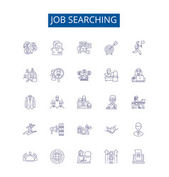 Job Searching Line Icons Signs Set Design