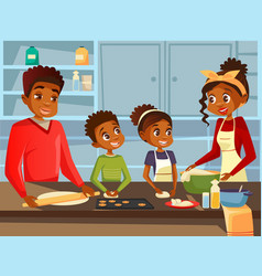 Afro American Black Family Cooking Together