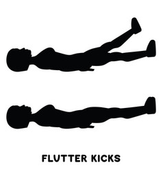 Flutter Kicks Sport Exersice Silhouettes Of Woman