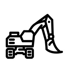 Front Shovel Construction Vehicle Line Icon