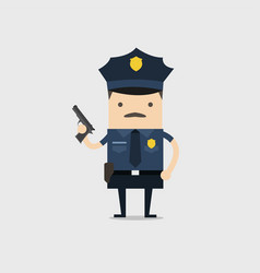 Police Holding A Gun Funny Cop Cartoon Character