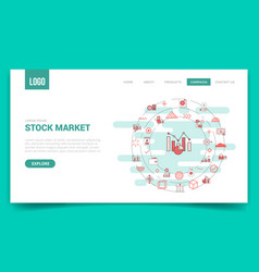 Stock Market Concept With Circle Icon For Website