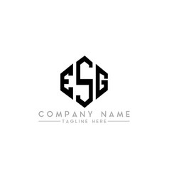 Esg Letter Logo Design With Polygon Shape