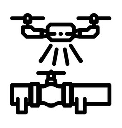 Pipeline Inspection Drone Line Icon