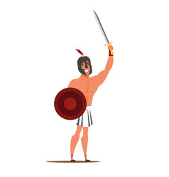 Roman Empire Warrior Flat Character Isolated