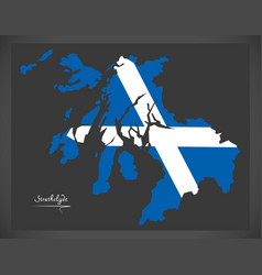 Strathclyde Map With Scottish National Flag