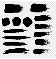 Black Blot Set With Transparent Background