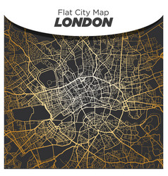 Bright Shiny Map Central London On Dark Black