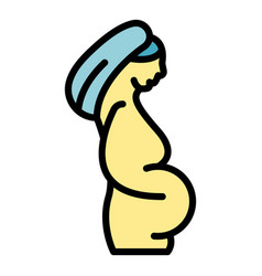 Pregnant Woman Icon Flat