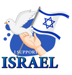 Support Israel With Text Banner And Flag Sign