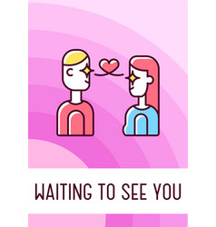 Waiting To See You Greeting Card With Color Icon